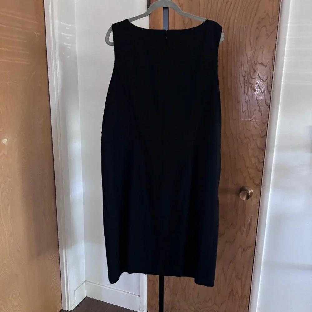 Talbots Black Sleeveless Shift Dress with Side Buttons women 20w